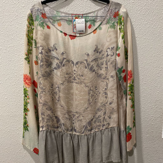 JOHNNY WAS,JWAS SILK LS,CREAM,SMALL