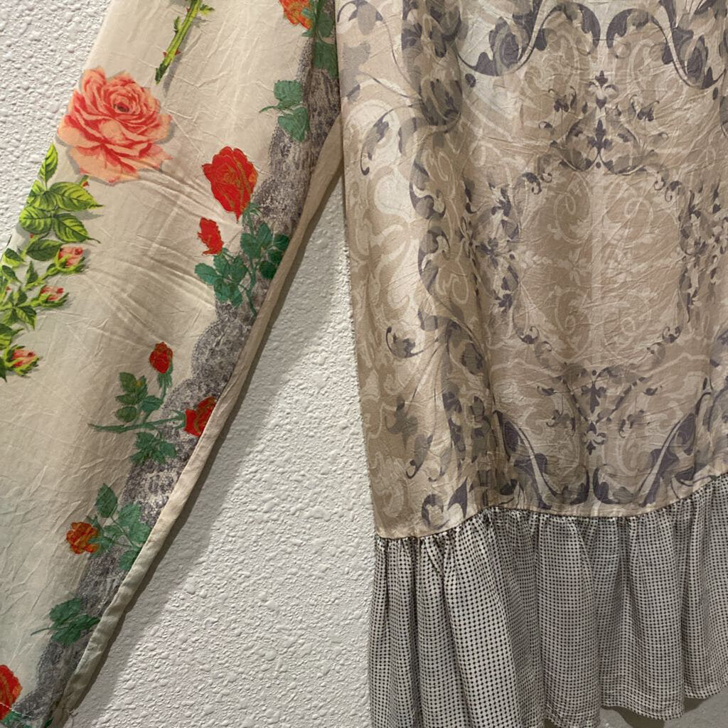 JOHNNY WAS,JWAS SILK LS,CREAM,SMALL