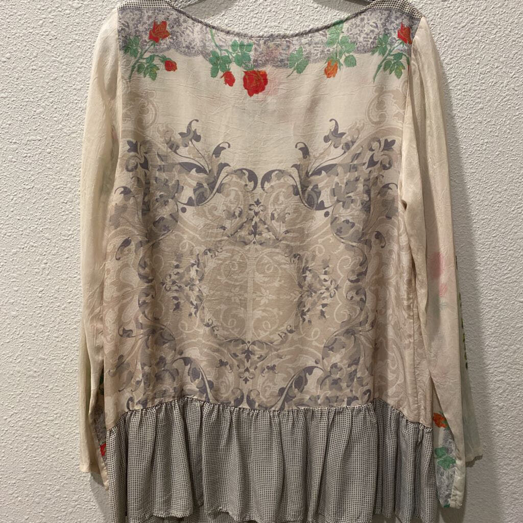 JOHNNY WAS,JWAS SILK LS,CREAM,SMALL