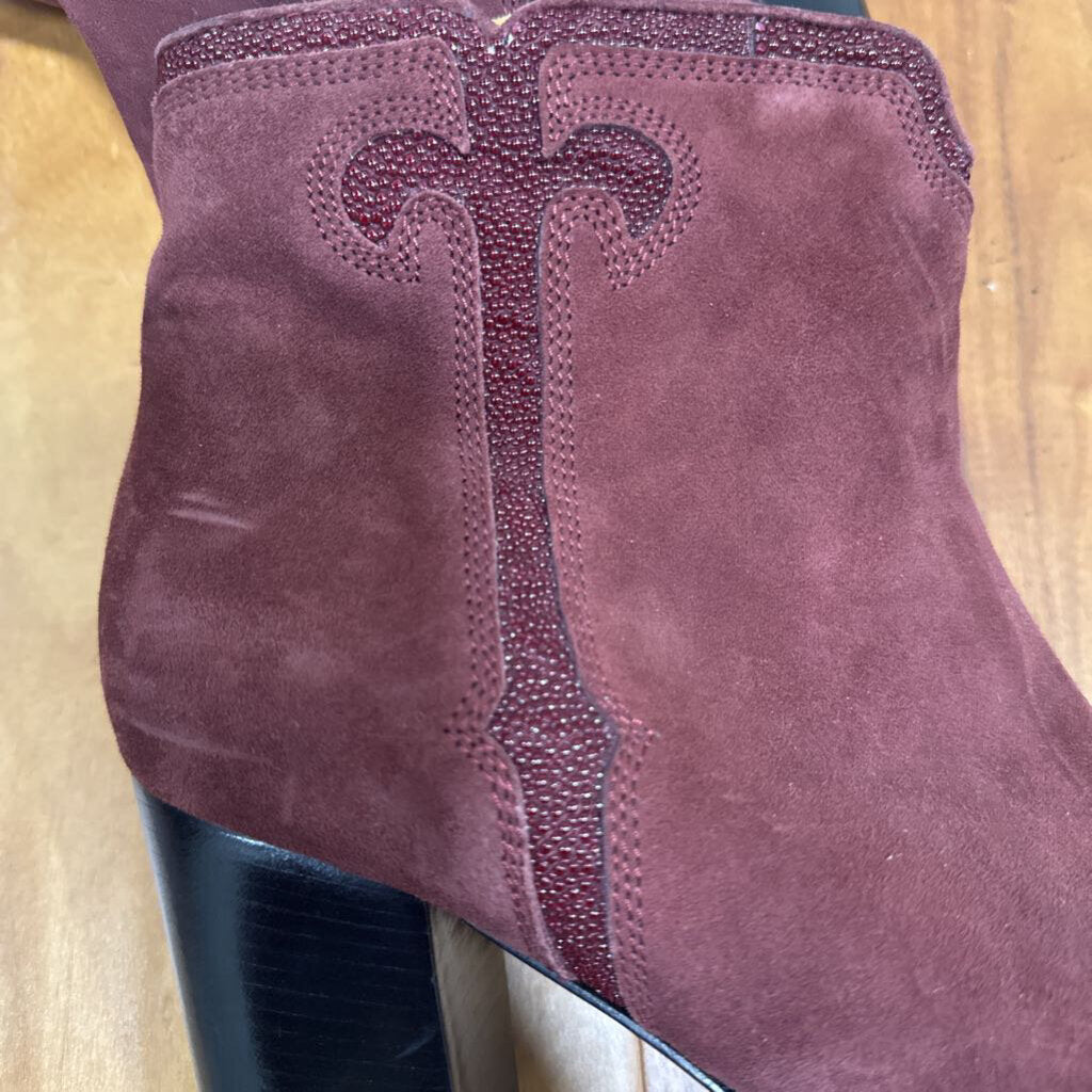 LUCCHESE,SUEDE BOOT,WINE,11B