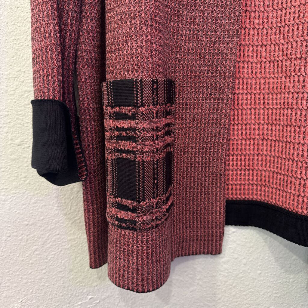 MISSOOK,KNIT BLAZER JACKET ,PNK/BLK,XL