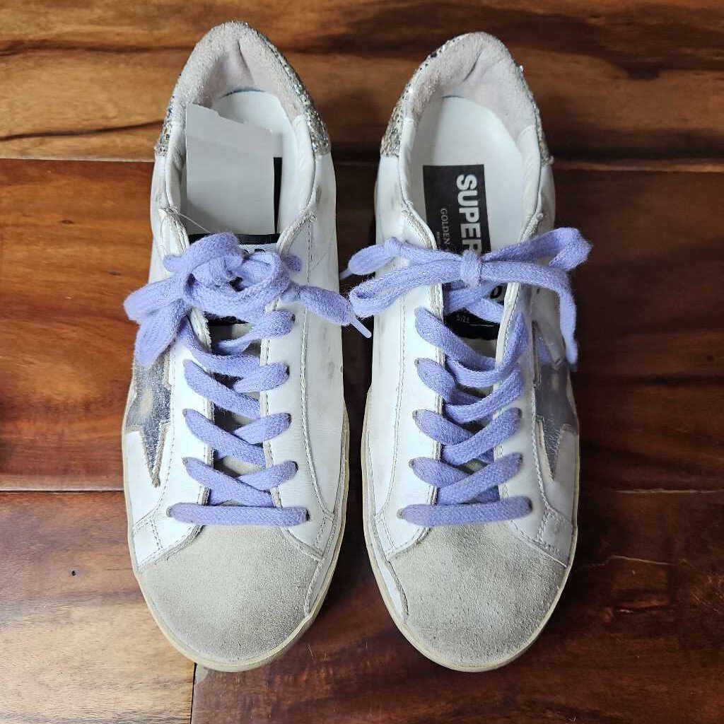 GOLDEN GOOSE,AUTHENTIC GG SNEAKER ,WHITE/SILVER/PUR,35 (6)