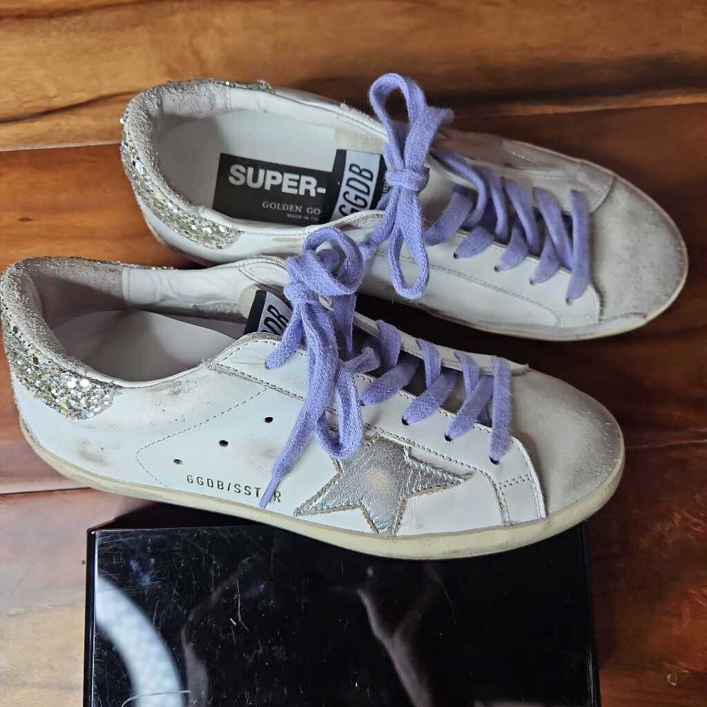 GOLDEN GOOSE,AUTHENTIC GG SNEAKER ,WHITE/SILVER/PUR,35 (6)