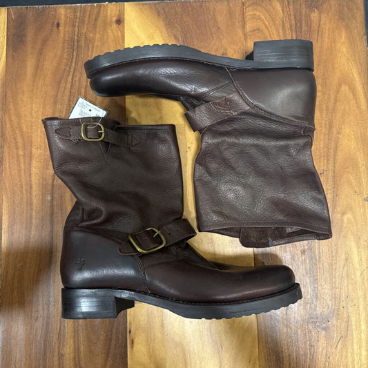 FRYE,LEATHER BOOTS ,BROWN,9.5