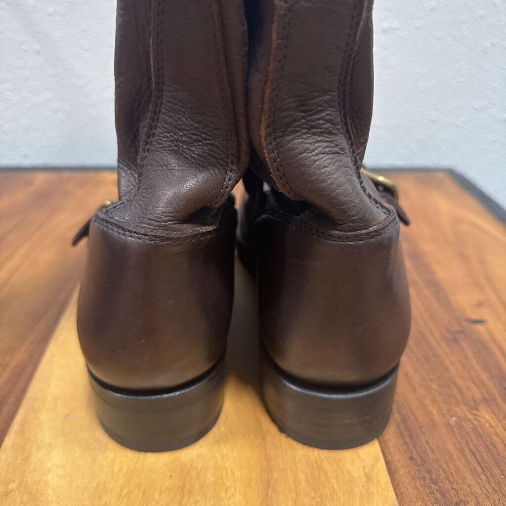 FRYE,LEATHER BOOTS ,BROWN,9.5