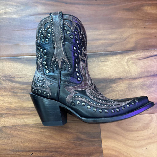 CORRAL,STUD DESIGN WESTERN BOOT ,BLK/BRN,5