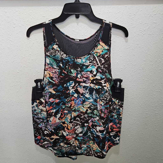 LULULEMON,ATHLETIC TANK TOP ,BLACK PATTERN,L