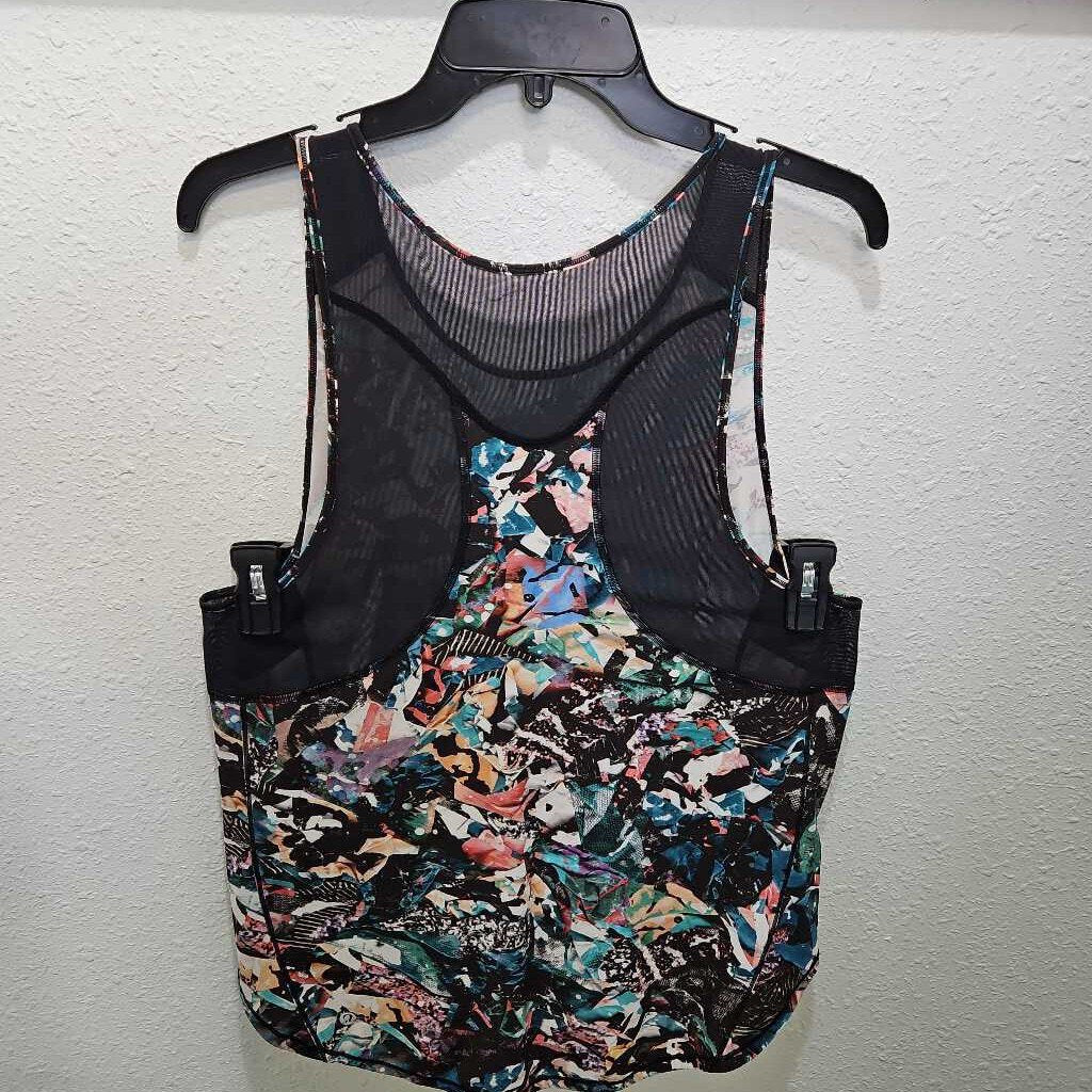 LULULEMON,ATHLETIC TANK TOP ,BLACK PATTERN,L