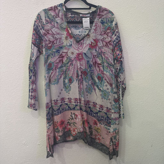 JOHNNY WAS,100%COTTON TUNIC,MULTI,L