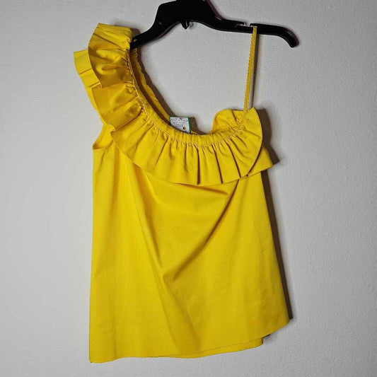 RUFFLED ONE SHOULDER,YELLOW,2