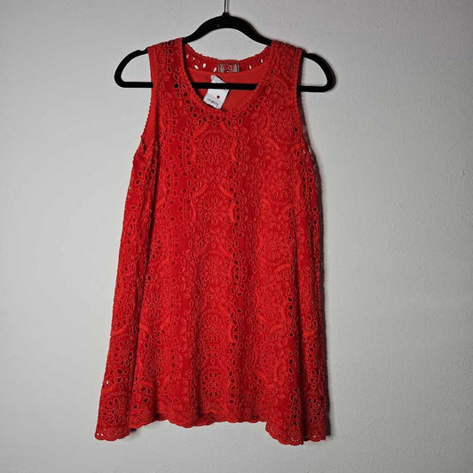 JOHNNY WAS,EYELET TANK TOP,RED,S