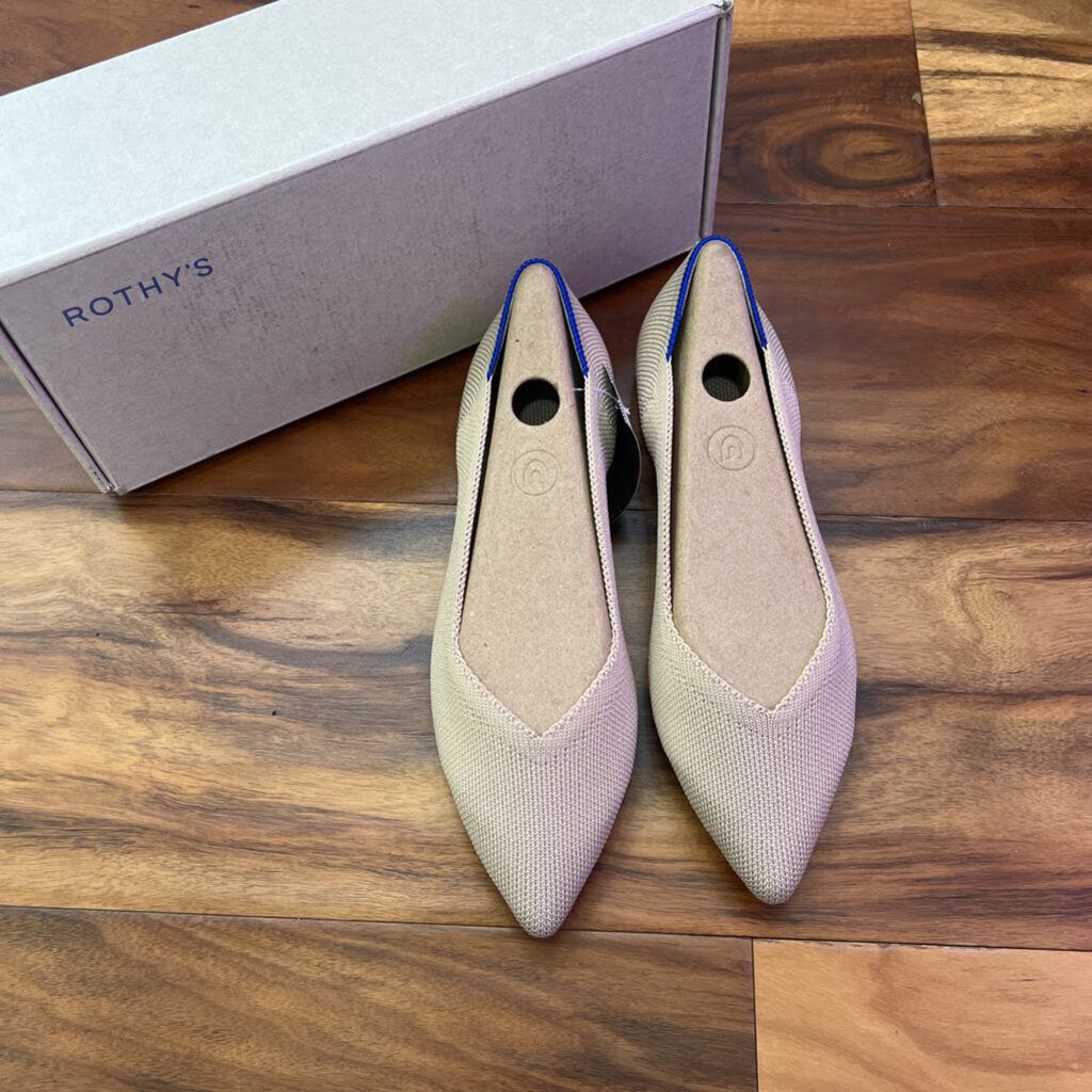 ROTHY'S,POINTED TOE FLAT,TAN,5.5