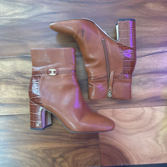 SAM EDELMAN,ANKLE HEEL BOOTIE ,CAMEL ,5.5