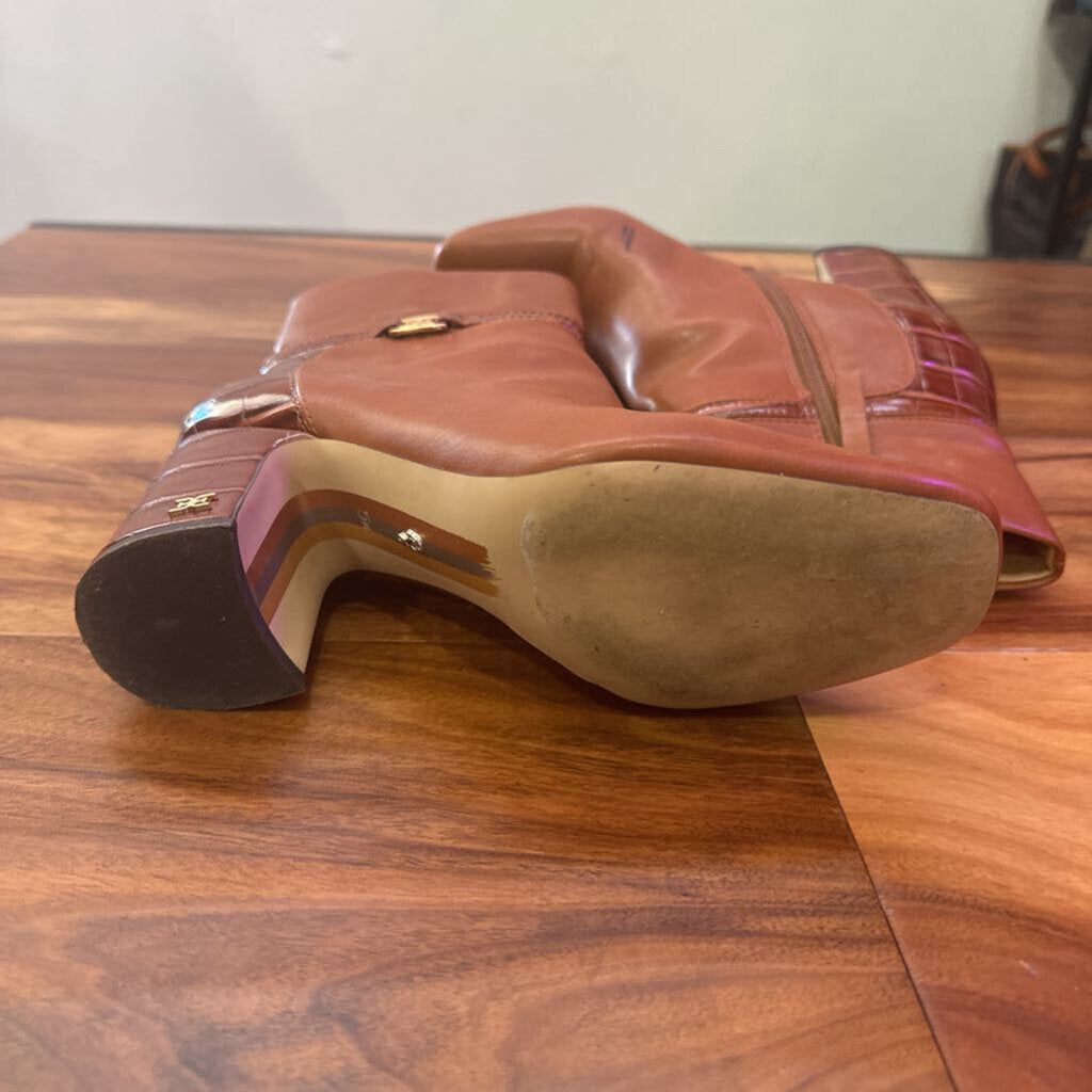 SAM EDELMAN,ANKLE HEEL BOOTIE ,CAMEL ,5.5