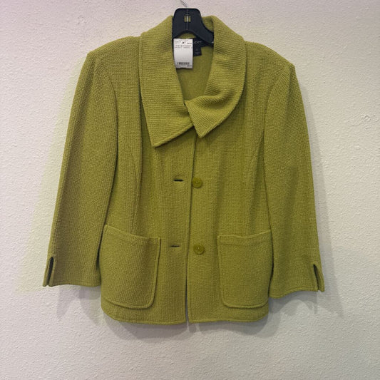 ST. JOHN,KNIT BUTTONUP JACKET ,GREEN ,10