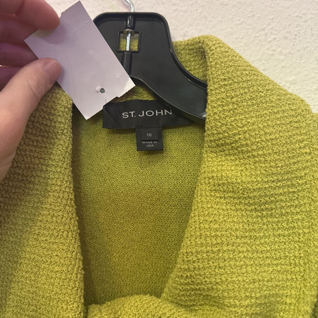 ST. JOHN,KNIT BUTTONUP JACKET ,GREEN ,10