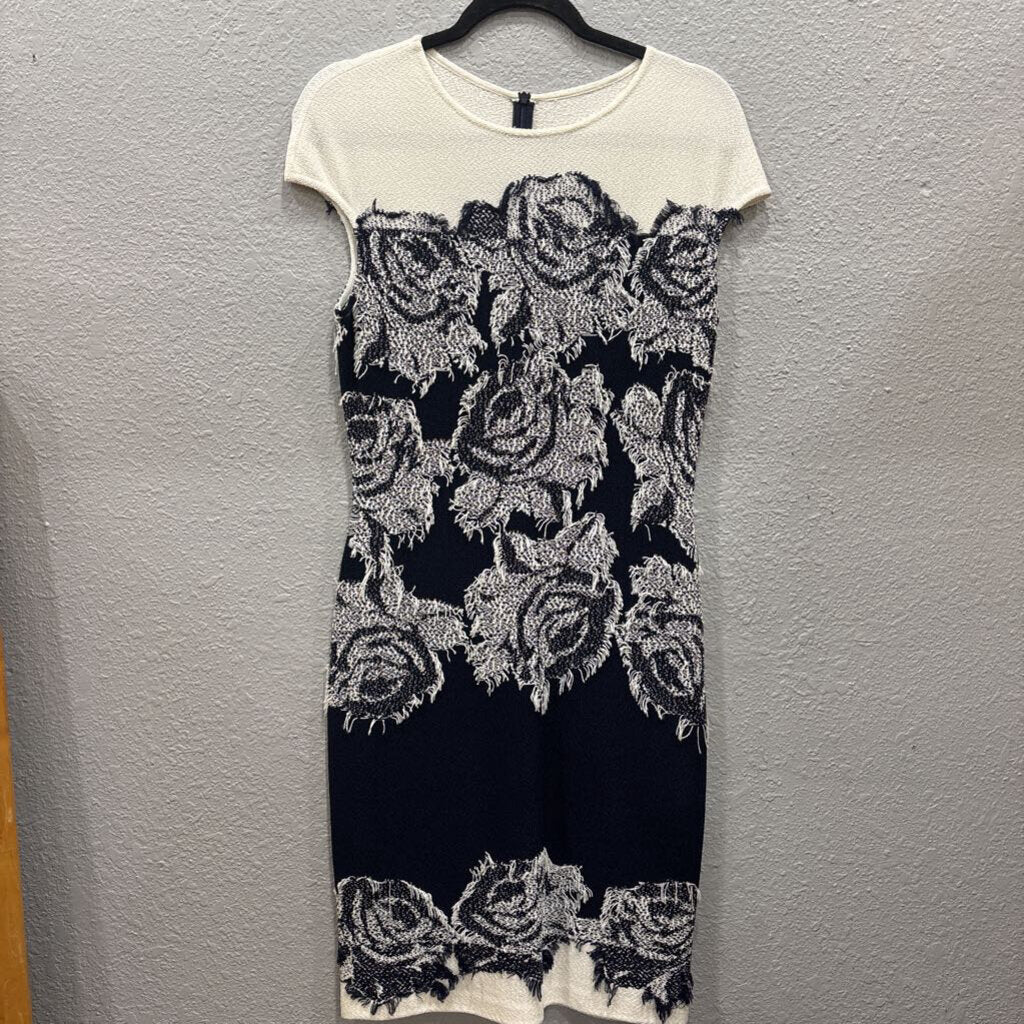 SHORTSLV DRESS,NAVY WHITE,6