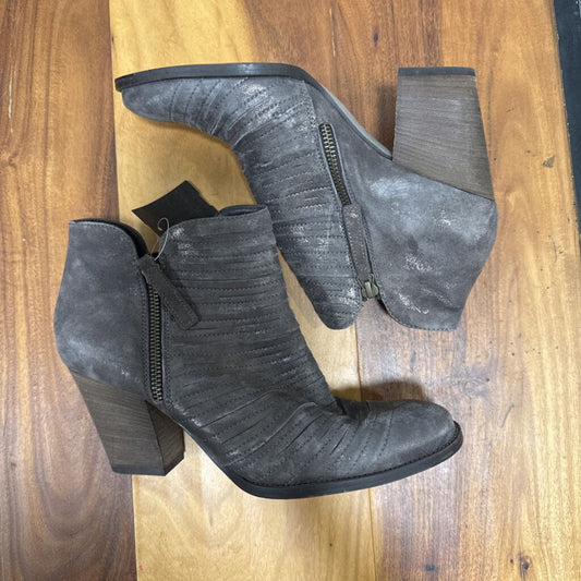PAUL GREEN,LEATHER BOOTIE,GREY METALLIC,7.5