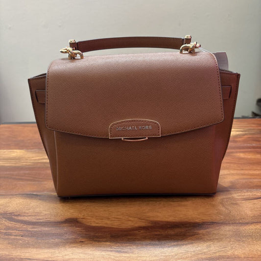 MICHAEL KORS,ROCHELLE TOP HANDLE SATCHEL BAG,BROWN