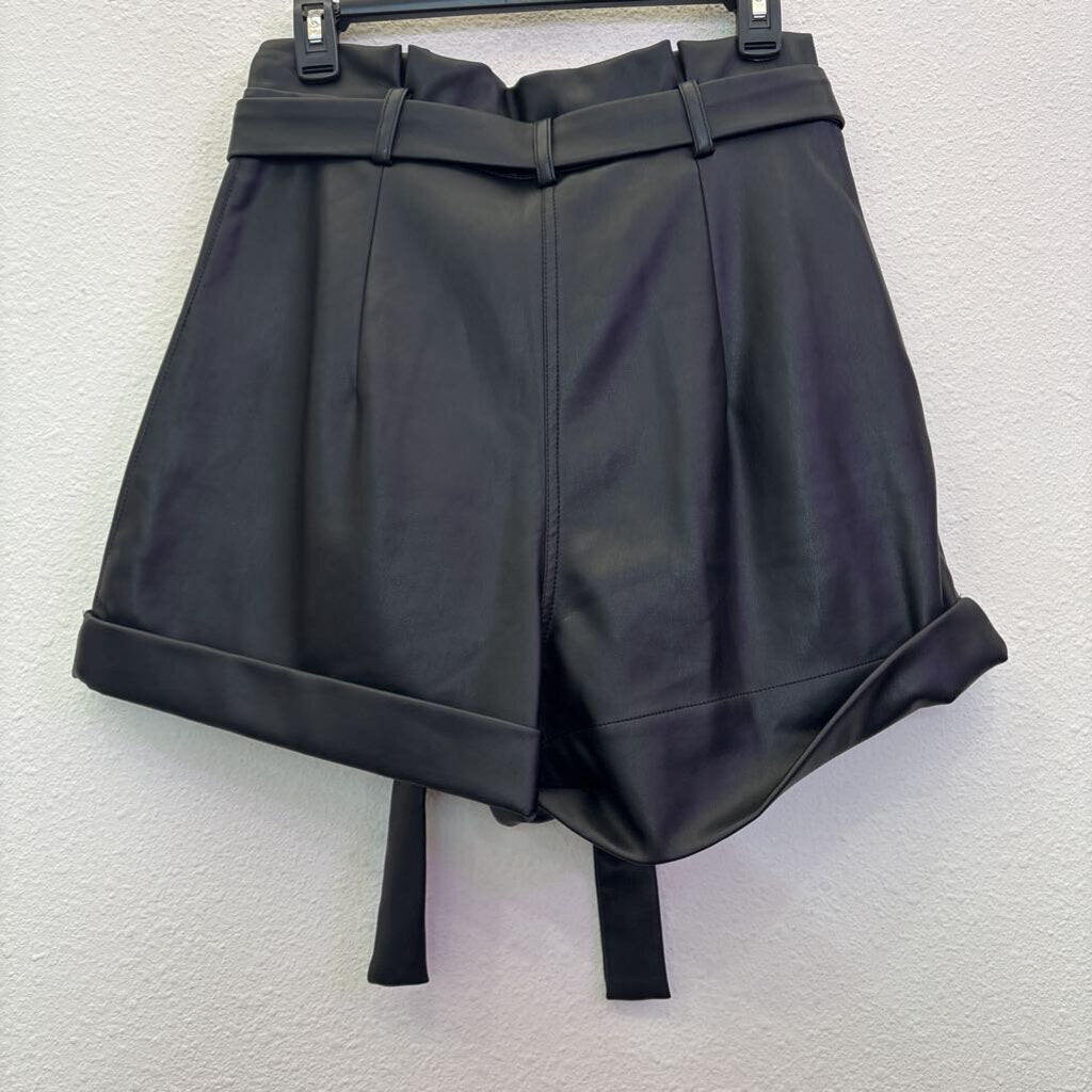 BARDOT,LEATHER SHORTS,BLACK,L