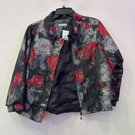 SATIN BLAZER JACKET ,BLK/RED,XL