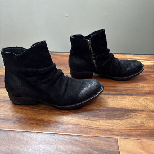 BORN,SUEDE BOOTIES,BLACK,6