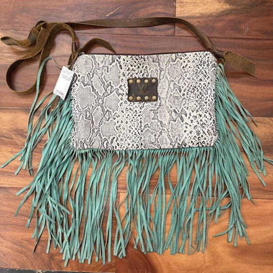 NO BRAND,LEATHER FRINGE CROSSBODY