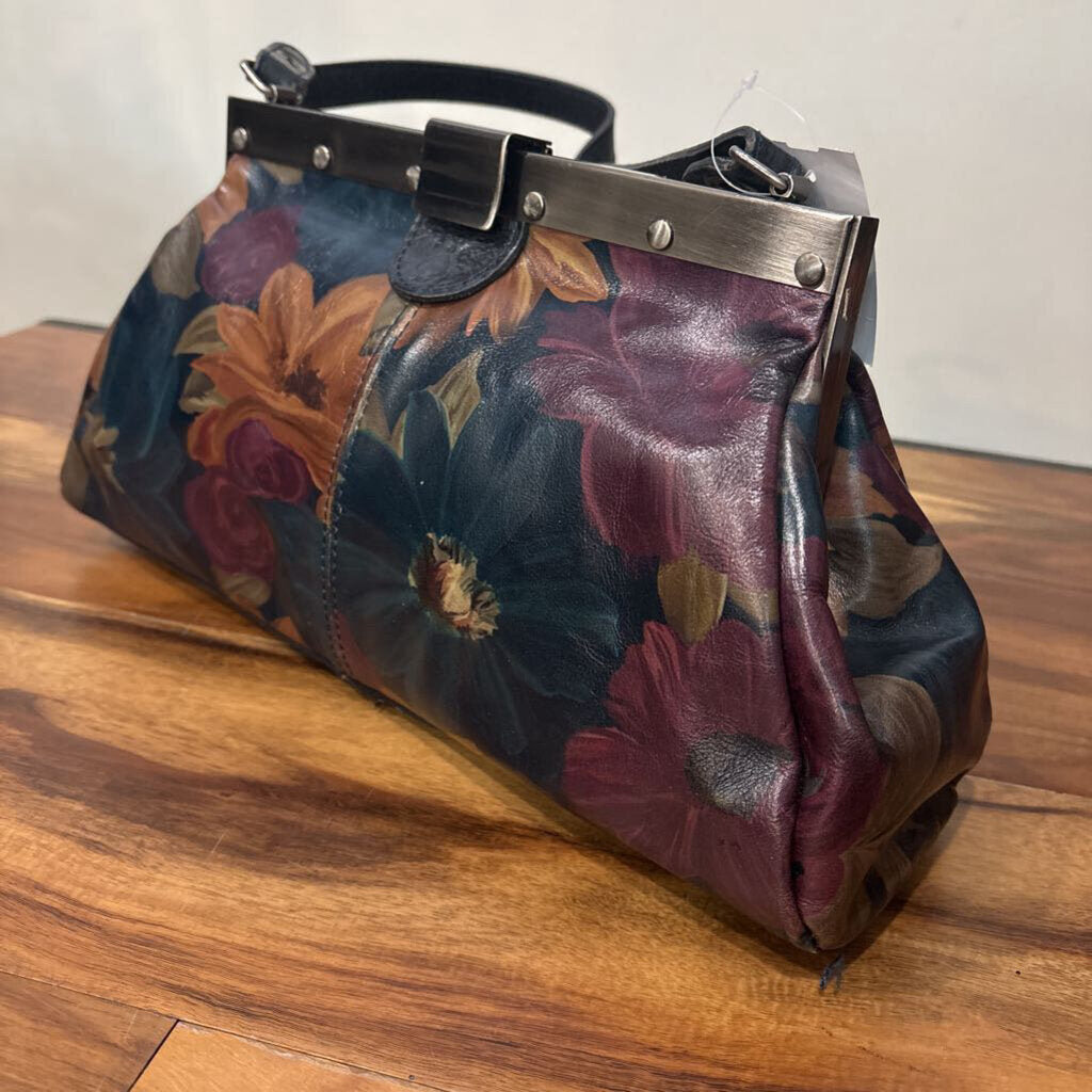 PATRICIA NASH,FLORAL SHOULDER BAG ,NAVY