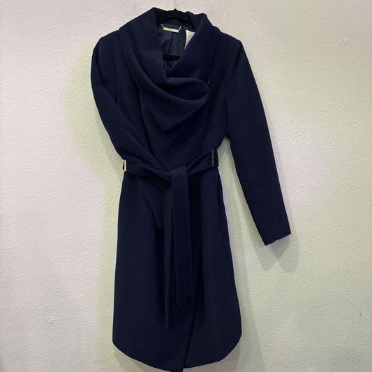 DIANE VON FURSTENBURG,WOOL COAT ,NAVY GOLD ,M
