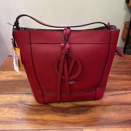 VALENTINO,NWT PEBBLED LEATHER CROSSBODY ,RED