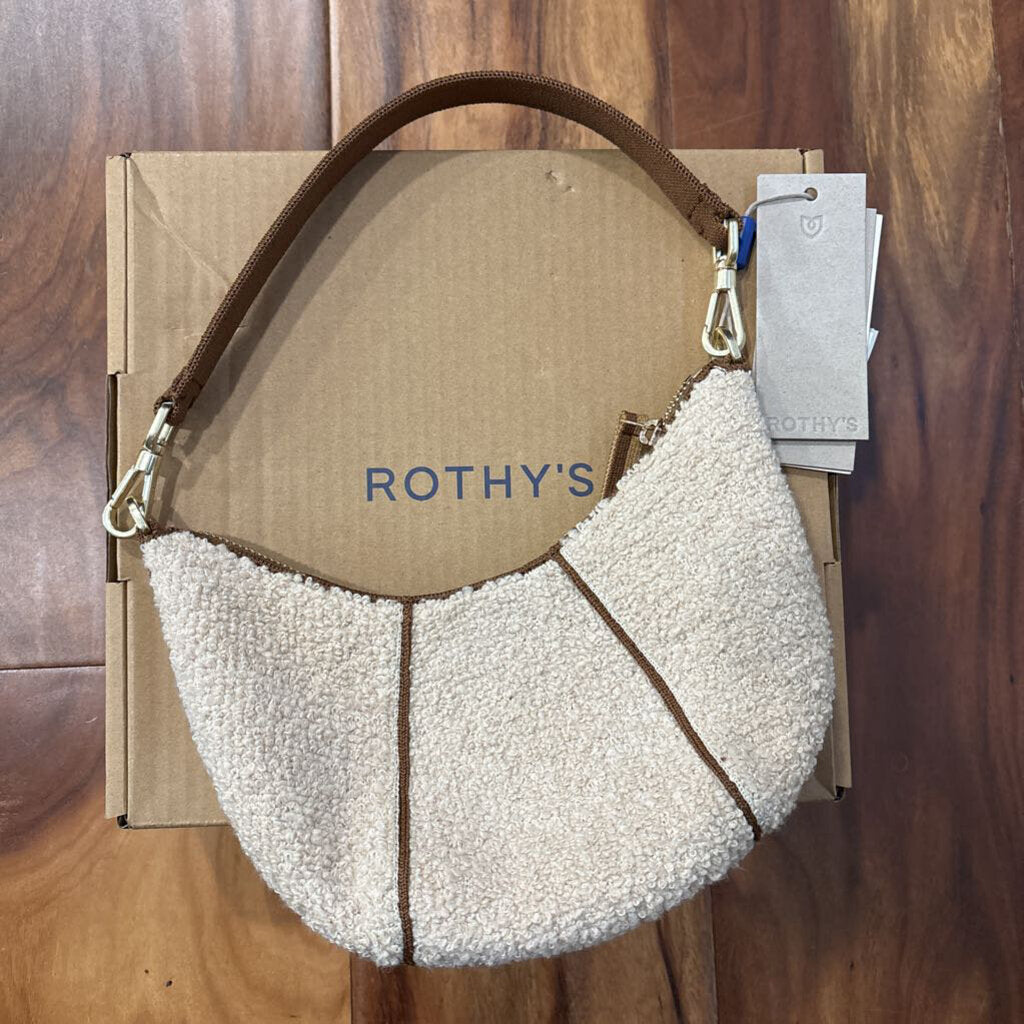 ROTHY'S,NWT HALF MOON SHOULDER BAG,CREAM