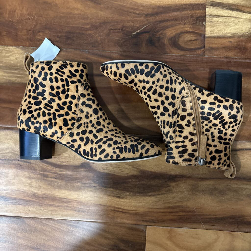 JOHNNY WAS,NEW ANIMAL PRINT/HIDE BOOTS,BROWN BLACK,8.5