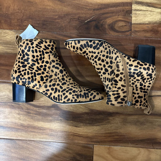 JOHNNY WAS,NEW ANIMAL PRINT/HIDE BOOTS,BROWN BLACK,8.5