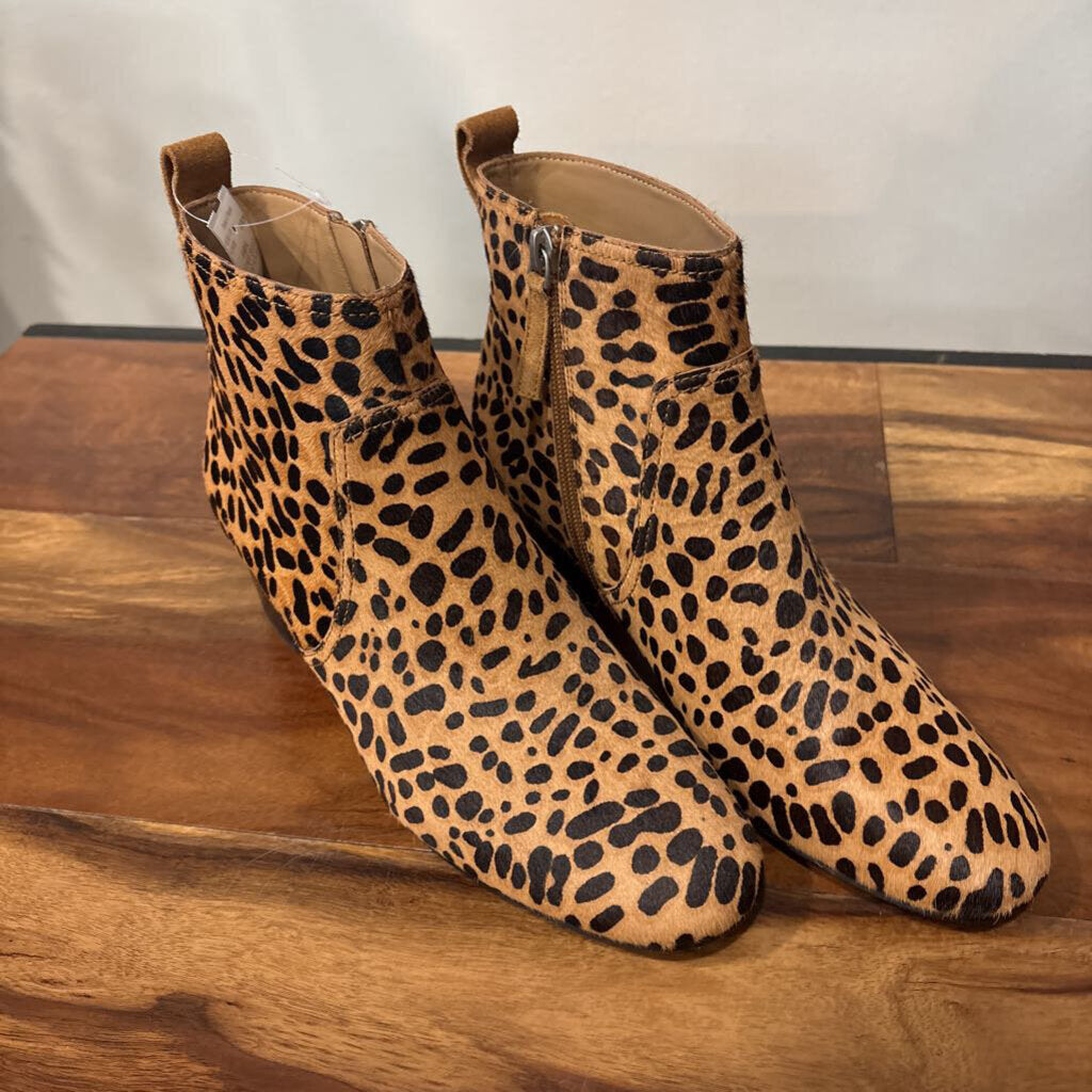 JOHNNY WAS,NEW ANIMAL PRINT/HIDE BOOTS,BROWN BLACK,8.5