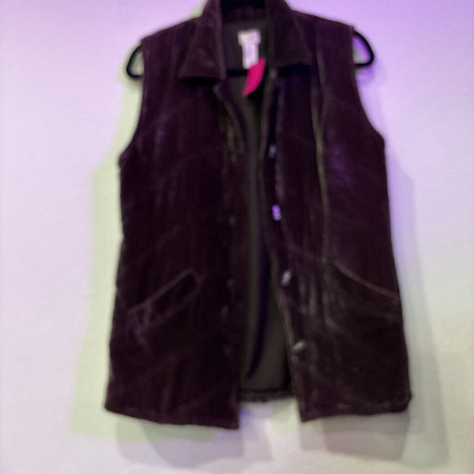 J.JILL,VELVET VEST JACKET,BROWN ,S