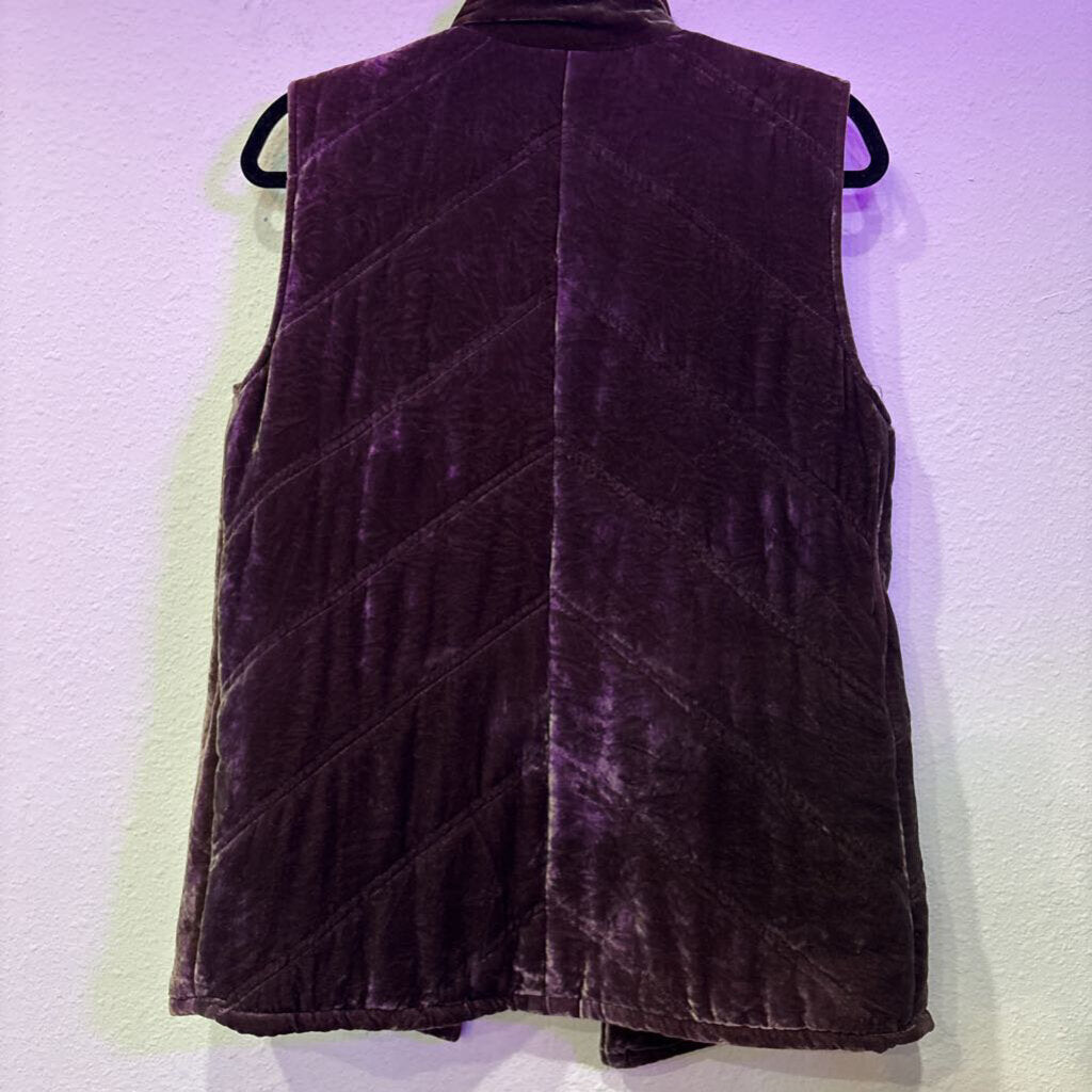 J.JILL,VELVET VEST JACKET,BROWN ,S