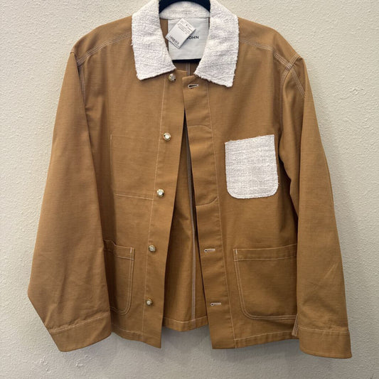 ST.JOHN,EXCLUSIVE ONE OF A KIND JACKET ,TAN/WHT ,XL