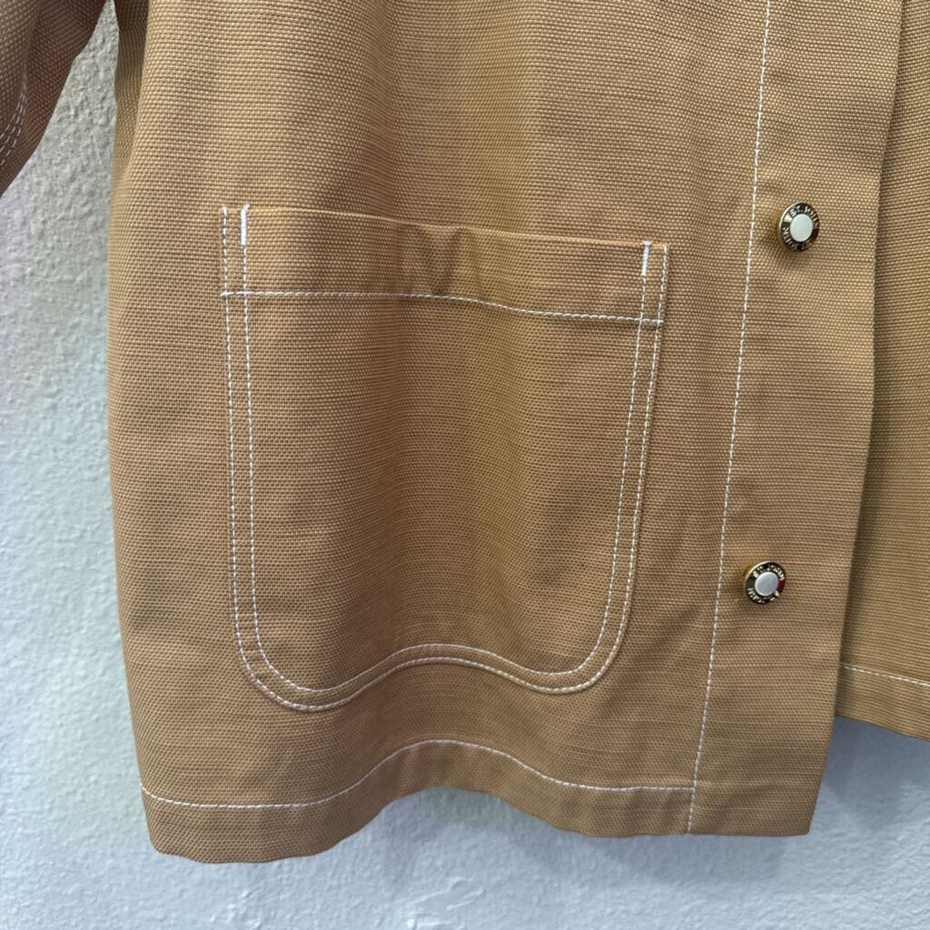 ST.JOHN,EXCLUSIVE JACKET RETAILS $3000,TAN/WHT ,XL