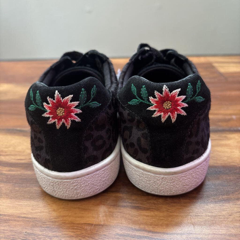 JOHNNY WAS,HIDE SNEAKERS,BLACK RED,7.5