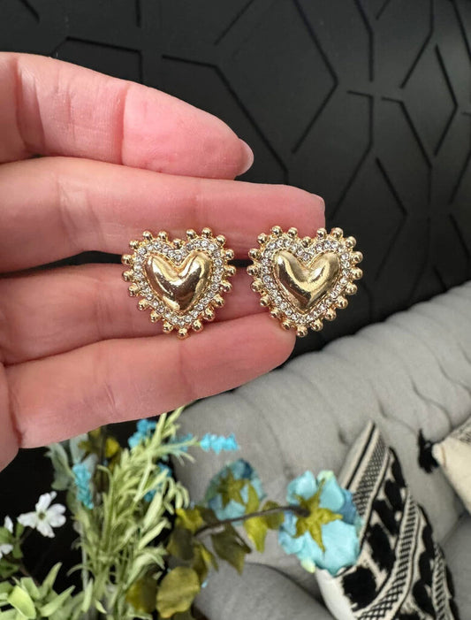 LOVEYOURWHY,NEW HEART EARRINGS ,GOLD/SILVER