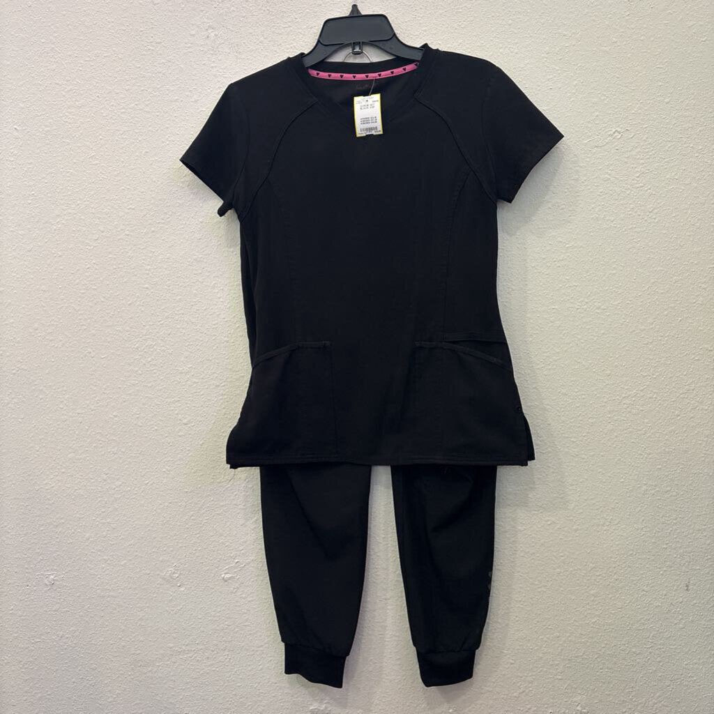 HEARTSOUL,SCRUB SET,BLACK,XSP