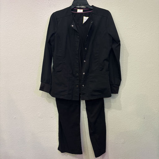 HEALING HANDS PURPLE LABEL,SCRUB SET + JACKET,BLACK,XS