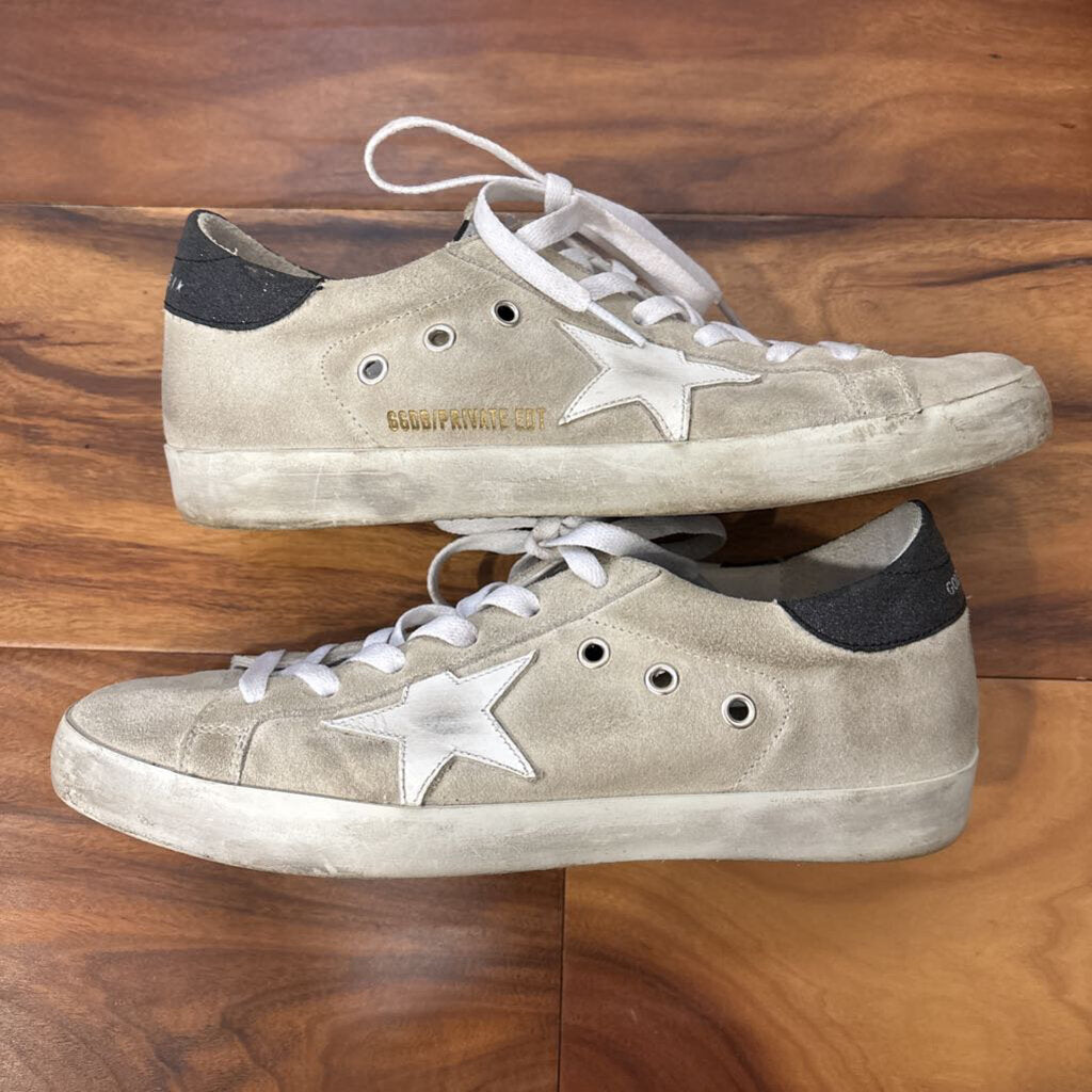 GOLDEN GOOSE,GOLDEN GOOSE SUPER STAR SNEAKER,GRAY BLACK,40