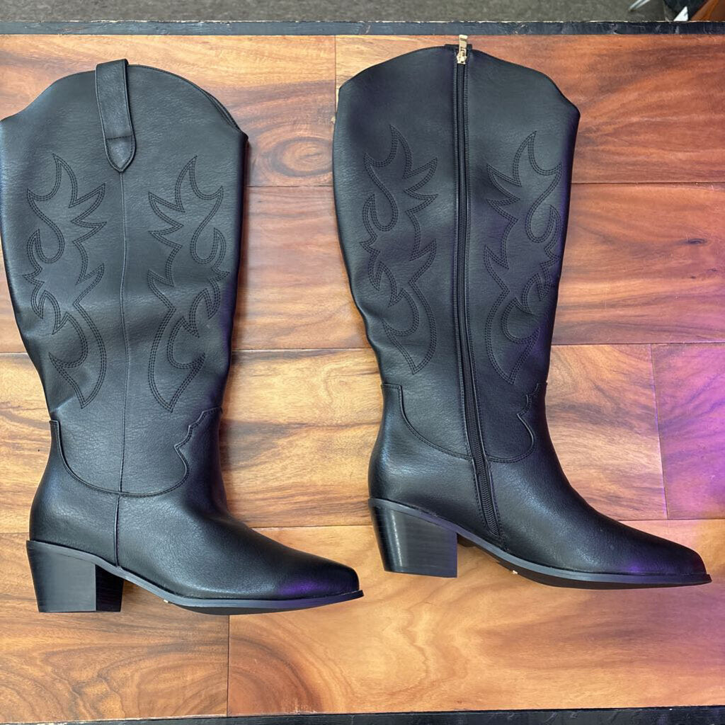 BELLINI,NEW OVER KNEE WESTERN BOOT,BLACK,10