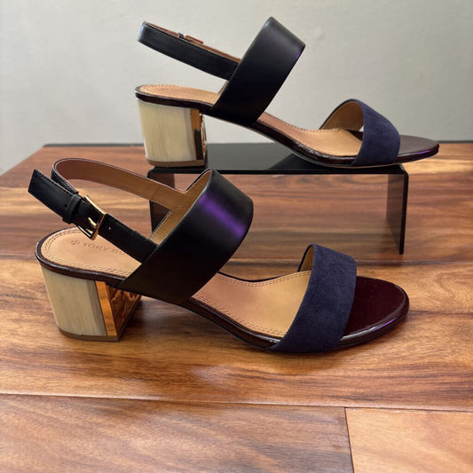 TORY BURCH,GIGI 5MM SANDAL CALF LEATHER,NAVY BLACK, 9