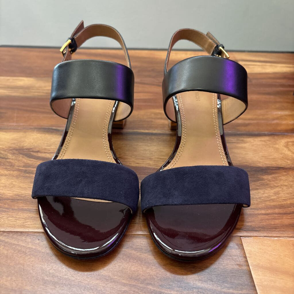 TORY BURCH,GIGI 5MM SANDAL CALF LEATHER,NAVY BLACK, 9