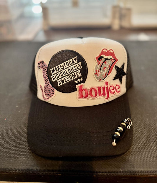 NEW CONSUELA PATCH "makes today ridiculously awesome" HAT,Blk /Pink