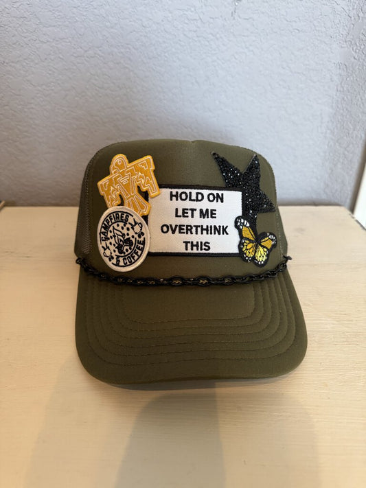 Otto,NEW OVERTHINK THIS HAT ,OLIVE GRN/BLK/YEL