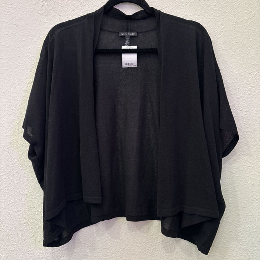 EILEEN FISHER,SHEER CARDIGAN,BLACK,M