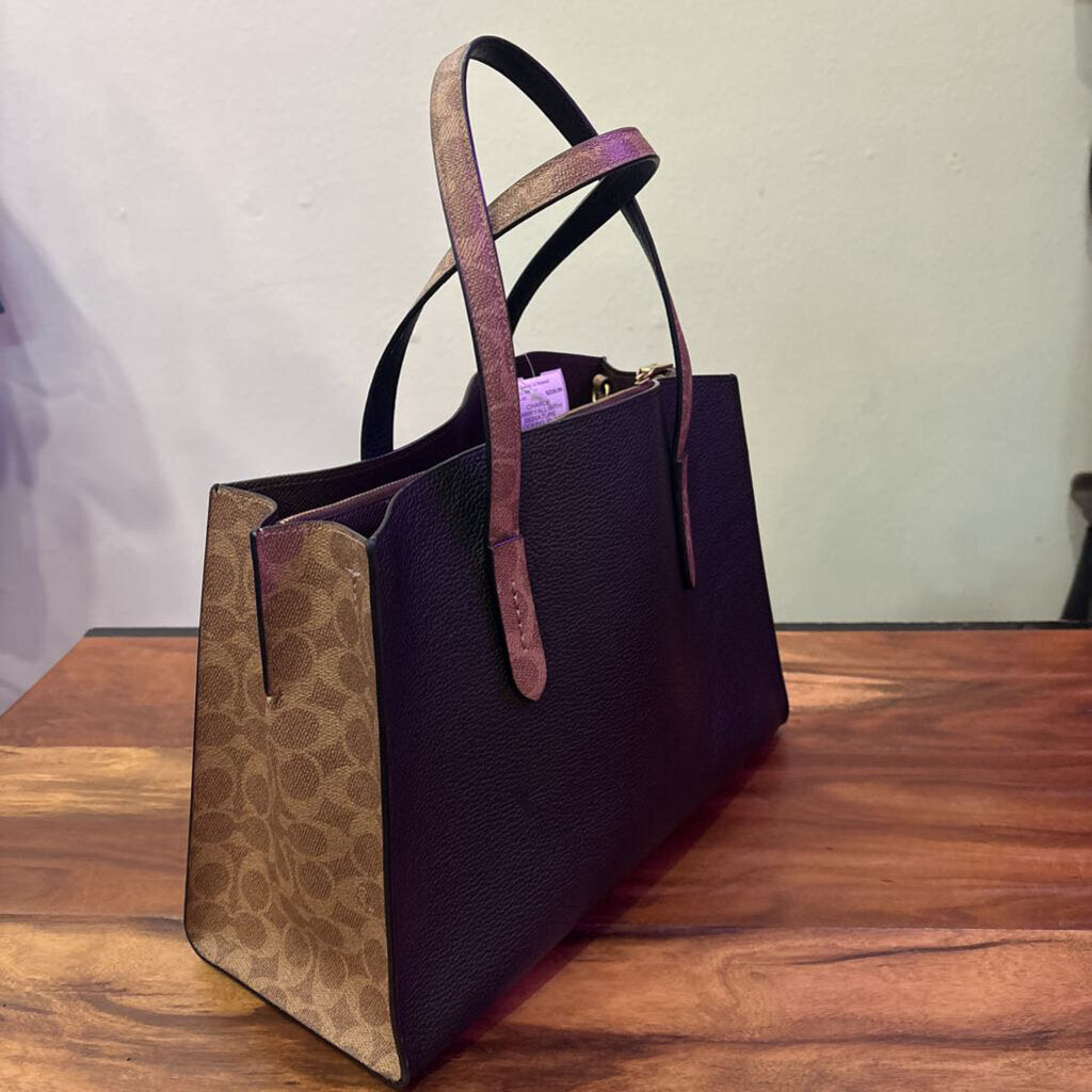 CHARLIE CARRYALLWITH SIGNATURE BLOCKING,BLACK BROWN